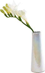Chive - Set of 6 Galaxy, 1.5" in Wide 5.5" Tall Small Cylinder Ceramic Bud Flower Vase, Unique Single Flower Decorative Floral Vase for Home Decor, Bulk (Pearl White)