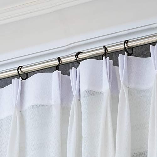 Hotop 30 Pcs Metal Drapery Curtain Rings 0.98/1.26/1.65 inch Interior Diameter and 30 Pcs Hanging Curtain Drapery Pin Hooks for Window Door Shower(32 mm,Black)