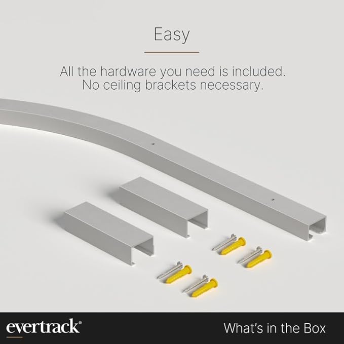 Curtain Track - Corner Section for Ceiling Curtain Track - USA Made - 90 Degree Bend, Anodized Silver