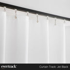 Curtain Track - Ceiling Mounted Curtain Rail for Curtains, Drapes, and Room Dividers - USA Made - Medium (16 Feet), Jet Black