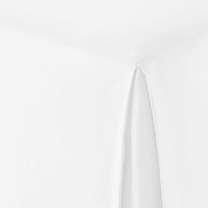 Amazon Basics Lightweight Pleated Bed Skirt, Full, Bright White, Solid