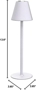 Modern LED Cordless Table Lamp, 4000mAh Rechargeable Battery, 3 Level Brightness Night Light, Metal Shell, Minimalist Design, for Couples Dinner/Coffee Table/Restaurant/Bedroom, White