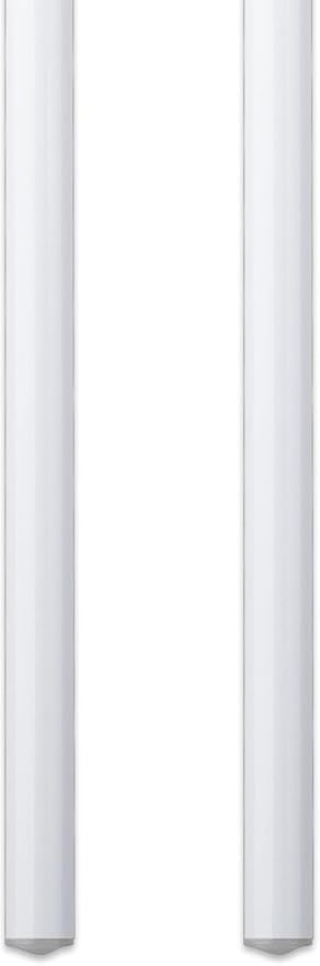 Curtain Wand - Aluminum Curtain and Drapery Pull Rod with Stainless Steel Hardware for Curtains, Draperies, and Room Divider Curtains - 48 Inches, White - Pack of 2