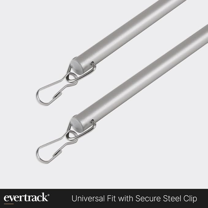 Curtain Wand - Aluminum Curtain and Drapery Pull Rod with Stainless Steel Hardware for Curtains, Draperies, and Room Divider Curtains - 36 Inches, Satin Nickel - Pack of 2
