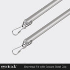 Curtain Wand - Aluminum Curtain and Drapery Pull Rod with Stainless Steel Hardware for Curtains, Draperies, and Room Divider Curtains - 36 Inches, Satin Nickel - Pack of 2
