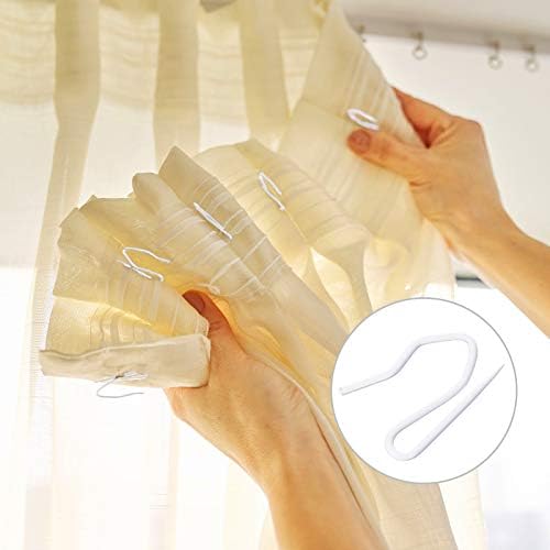 Hotop 30 Pcs Metal Drapery Curtain Rings 0.98/1.26/1.65 inch Interior Diameter and 30 Pcs Hanging Curtain Drapery Pin Hooks for Window Door Shower(32 mm,White)