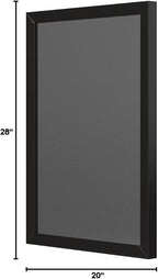 Amazon Basics Rectangular Wall Mount Mirror, Standard Trim, Black, 20" x 28"