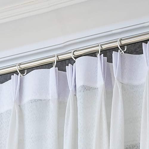 Hotop 30 Pcs Metal Drapery Curtain Rings 0.98/1.26/1.65 inch Interior Diameter and 30 Pcs Hanging Curtain Drapery Pin Hooks for Window Door Shower(32 mm,White)