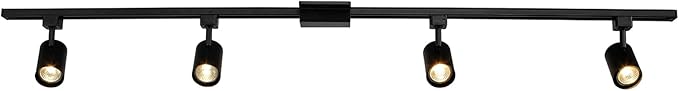 Globe Electric 59738 Tribeca 4-Light 56" Track Lighting Kit, Matte Black, Bulb Not Included