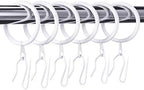 Hotop 30 Pcs Metal Drapery Curtain Rings 0.98/1.26/1.65 inch Interior Diameter and 30 Pcs Hanging Curtain Drapery Pin Hooks for Window Door Shower(32 mm,White)
