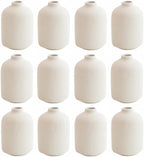 Modern White Small Ceramic Vase Set of 12 for Living Room Bedroom 4.13'' Minimalist Fresh Flower Vases for Home Decor Office Fireplace Centerpieces Nordic Style Gift for Fake Plant 12 Pack