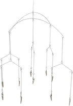 Wind Chime Style Photo Clip Display, Metal Vertical Photo Hanging Display Clips Fan for Hanging Pictures Notes Memo Artworks Collage Dorm Kids Bedroom Decor (Silver, 10 Clips)