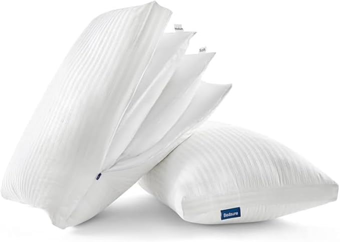 Bedsure Pillows Set of 2 - Fluffy & Soft Adjustable Layer Queen Pillows with Cotton Cover, Luxury Bed Pillows for Sleeping, Firm Pillows for Side, Back, Stomach Sleepers (1, Queen)