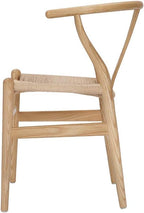 Tomile Solid Wood Wishbone Chair Y Chair Mid-Century Armrest Dining Chair, Hemp Seat (Ash Wood - Natural Wood Color)