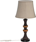 Set of 2 Touch Control Traditional Table Lamp, 27" H Bedside Lamps with 2 USB Charging Ports, 3-Way Dimmable Bronze Finish Large Nightstand Lamps with Bell Faux Silk Shade for Living Room, Bedroom