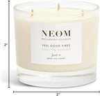 NEOM- Limited Edition Feel Good Vibes Candle |Mother's Day | Gift | Mandarin, Ylang Ylang & Jasmine (3 Wick)