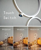 SomSom Modern LED Floor Lamp - Very High Brightness, Indoor Lamp - Living Room Standing Light - Alternative to Halogen - Built in Touch Dimmer - White