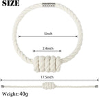 Fenghuangwu 4Pack Magnetic Curtain Tiebacks – Bohemian Style Handmade Woven Tie-Backs for Drapes,Elegant Exquisite Knot Holdbacks,Outdoor Boho & Modern Home Decor-Cotton