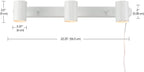 Globe Electric 60024 22" 3-Light Plug-in Track Lighting, Matte White, 15 Foot Cord, in-Line On/Off Rocker Switch, Kitchen, Bathroom, Home Essentials, Ceiling Light, Dorm, Dining Room, Hallway