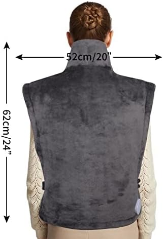 Ruqiji 26" x 35" Neck&Shoulder&Back Heating Pad with12 Temperature Settings, Pain Relief for Back/Neck/Shoulders/Menstrual Pain, Christmas Gifts for Women Men Mom Dad-Dark Grey
