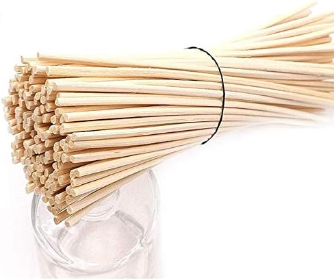 LOVSPA Reed Diffuser Sticks, Set of 80 Wood Rattan Replacement Reed Sticks for Diffuser Oil Bottles, 10 Bundles of 8 (8 inch)