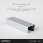 Curtain Track - Ceiling Mounted Curtain Rail for Curtains, Drapes, and Room Dividers - USA Made - Medium (16 Feet), Anodized Silver