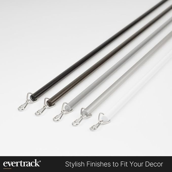 Curtain Wand - Aluminum Curtain and Drapery Pull Rod with Stainless Steel Hardware for Curtains, Draperies, and Room Divider Curtains - 48 Inches, Metallic Bronze - Pack of 2