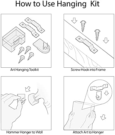 SIGNWIN 3 Piece Framed Canvas Wall Art Highland Cattle in Front of Snowy Mountain Black and White Canvas Prints Home Artwork Decoration for Living Room,Bedroom - 24"x36"x3 Panels