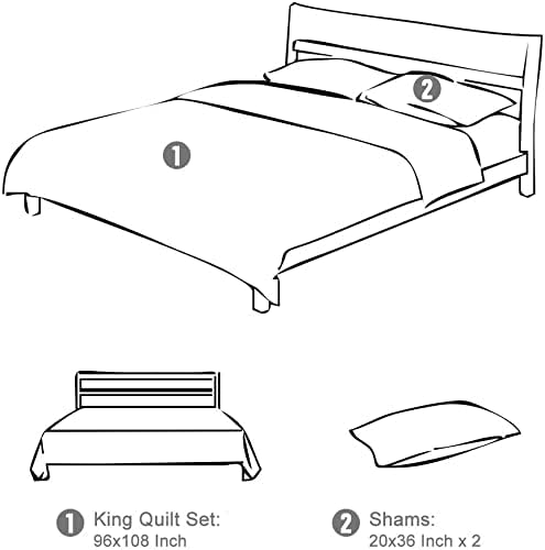 Travan Quilt Set 3-Piece Oversized Quilted Bedspread Coverlet Set Grey European British Grid Patchwork Bedding Set, King Size