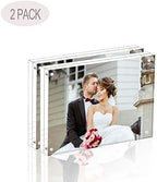 Magicool Premium Acrylic Photo Frame- Magnet Photo Frame -Double Sied Thick Desktop Frames (3.5x5 2 pack)