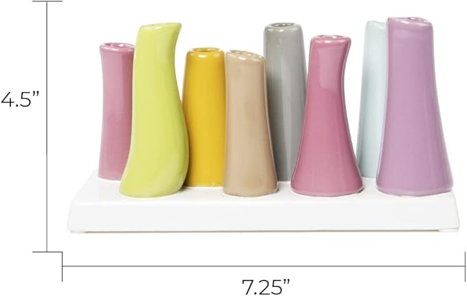 Chive - Pooley 2, Ceramic Flower Vase, 8-Tube Shape (Magenta Pink)