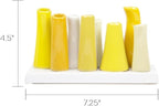 Chive - Pooley 2, Ceramic Flower Vase, 8-Tube Shape (Yellow)