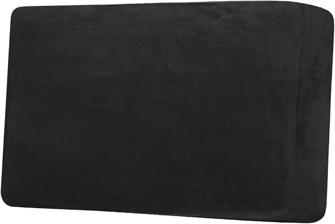 H.VERSAILTEX Velvet Stretch Individual Couch Cushion Cover Plush Slipcover for Loveseat Sofa Furniture Protector Seat Cover (1 Piece Loveseat Cushion Cover, Black)