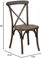 EMMA + OLIVER Gray Wash Dark Driftwood X-Back Chair