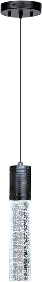 Modern Kitchen Island Hanging Light Fixtures Crytstal Pendant Lighting for Kitchen Island Black Mini Chandelier with 6000K Daylight Bulb