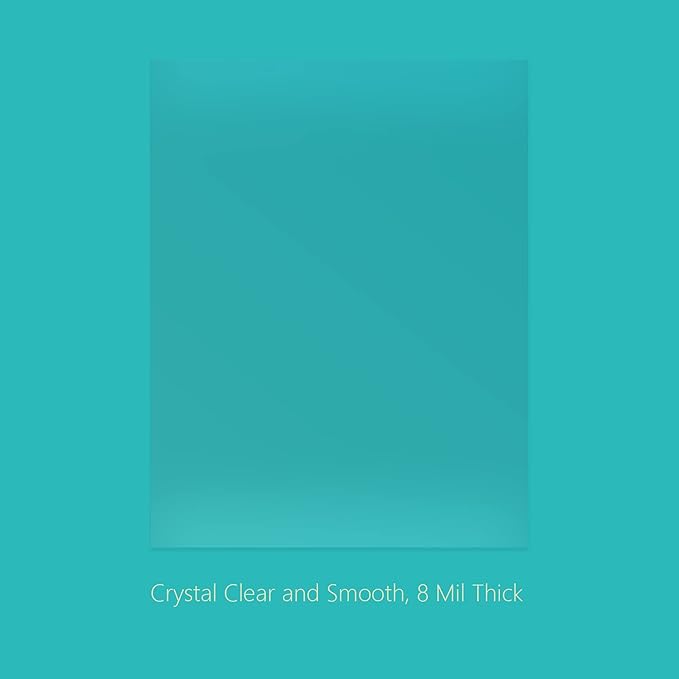 Binditek 100 Pack 8mil PVC Clear Binding Presentation Covers, Letter Size, 8.5 x 11 Inches, Square Corners, Un-Punched, Office Supplies