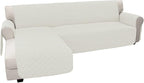 Easy-Going Sofa Slipcover L Shape Sofa Cover Sectional Couch Cover Chaise Cover Reversible Furniture Protector Cover for Pets Kids Children Dog Cat (Small, Ivory/Ivory)