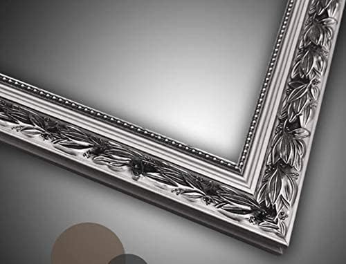 Bathroom Wall Mirror, Decorate Bathroom Mirrors for Wall, Rectangle Modern Bathroom Wall Mounted Mirror Vertical or Horizontal Hanging for Living Room (Silver Frame 32''x24'')
