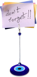 Evil Eye Base Clips Holder with Alligator Clip Clasp Note, Photo, Paper, Memo Holder Stand Charm Decorative Turkish - Greek - Jewish - Christian Christmas Handmade Ornament