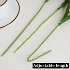 Artificial Flowers for Vases 17.7 Inch 10 Stems， Silk Dried Fake Mums Bouquet Indoor Faux Floral Arrangements for Decoration (Yellow Narcissus)