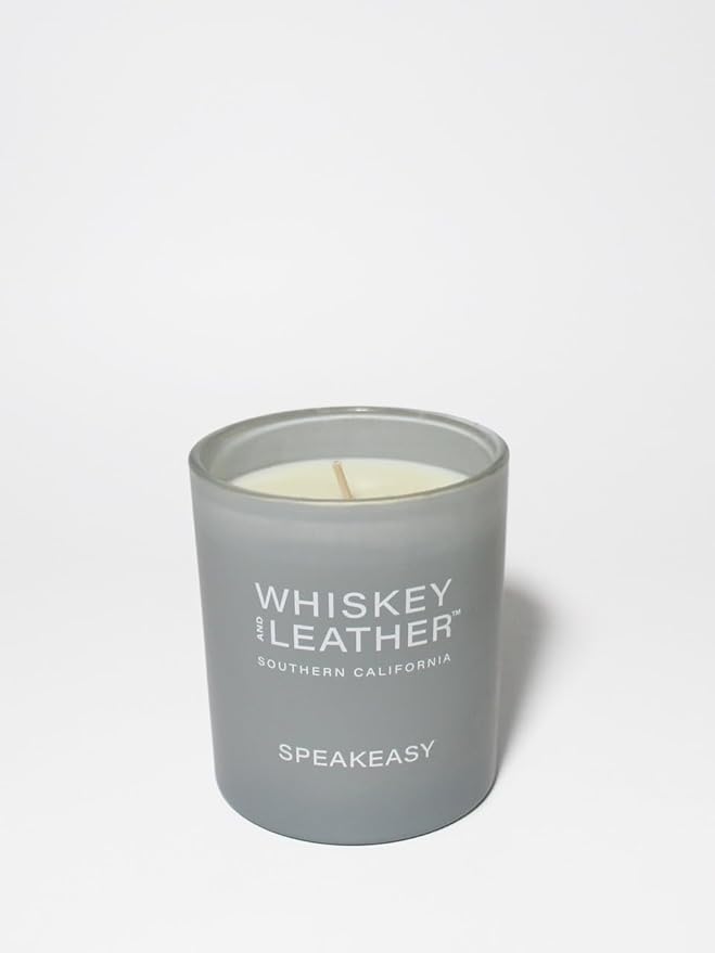 Whiskey & Leather Scented Candle - Speakeasy – Additional Scents and Sizes – 100% Cotton Lead-Free Wick - Luxury Air Freshening Jar Candles - Perfect Home Decor – 11.5oz
