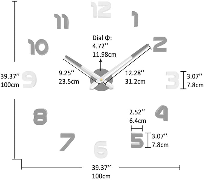 VANGOLD Design 3D Wall Clock for Classroom Decor