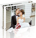 Magicool Premium Acrylic Photo Frame- Magnet Photo Frame -Double Sied Thick Desktop Frames (3.5x5 2 pack)