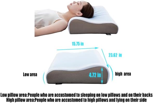 Cervical Anti Snore Pillows - Ergonomic Neck Support Pillow for Neck & Shoulder Pain Relief - Back,Stomach Sleepers,Cervical Neck Pillow,Memory Foam Pillows (White)