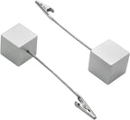 10Pcs Cube Base Memo Clip Holder Stand with Alligator Clip Clasp for Displaying Pictures Number Menu Name Card Holder (Silver)