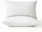 MIULEE 14x22 Pillow Inserts, Set of 2 Down Feather Throw Pillows for Couch Sofa Bed, Decorative Fluffy Throw Pillow Inserts Cotton Fabric,White
