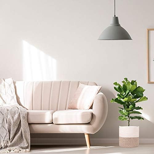 Planter Baskets for Indoor 11" Planters Cotton Rope Flower Plant Pots Cover,Woven Storage Baskets for Crafts, Organization Modern Home Decor 11"x11"Khaki