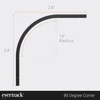 Curtain Track - Corner Section for Ceiling Curtain Track - USA Made - 90 Degree Bend, Jet Black