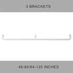 Room Darkening Curtain Rod, Wrap Around Design, Extra-Thick 1-Inch Diameter Single Drapery Rod, Extendable Metal Rod Set for the Blackout Curtains and Sheer (White, 84-120")