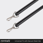 Curtain Wand - Aluminum Curtain and Drapery Pull Rod with Stainless Steel Hardware for Curtains, Draperies, and Room Divider Curtains - 36 Inches, Metallic Black - Pack of 2